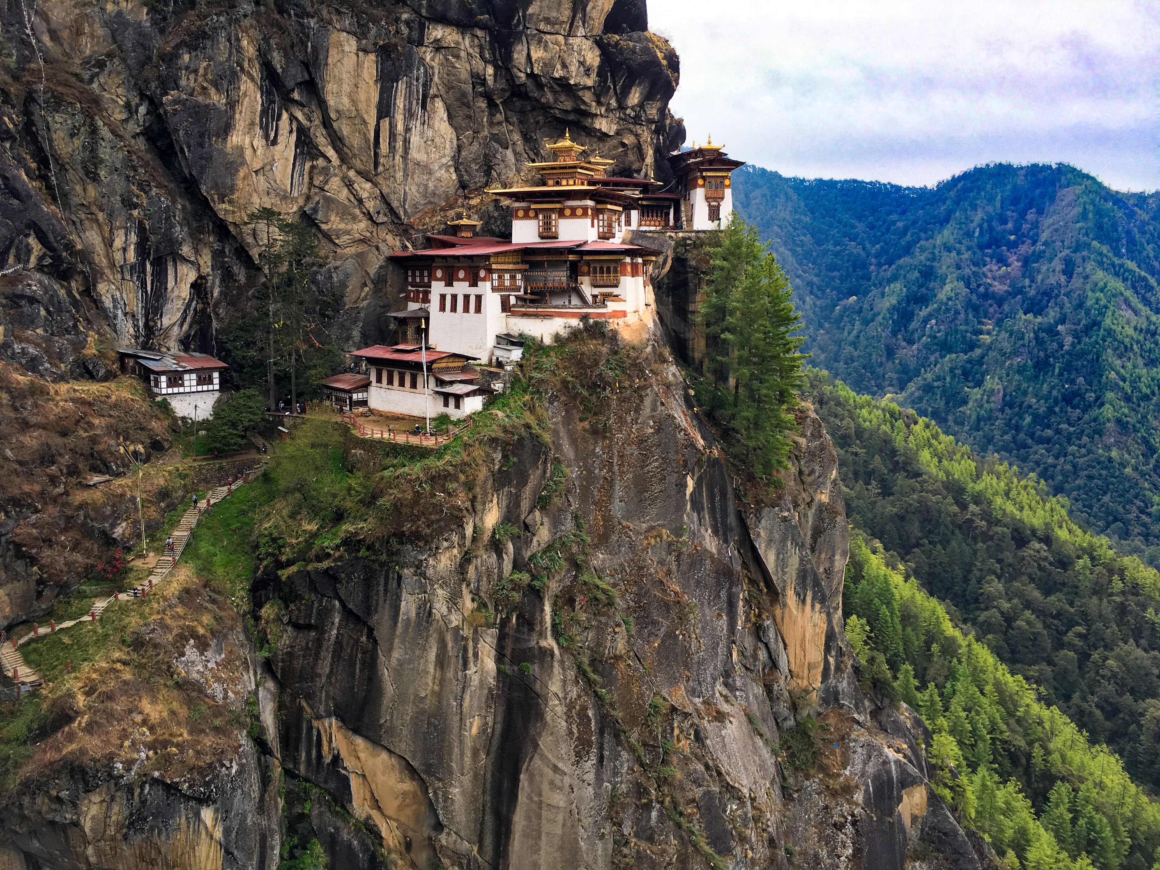 Paro Taktsang, the Tiger's Nest monastery, on its cliffside